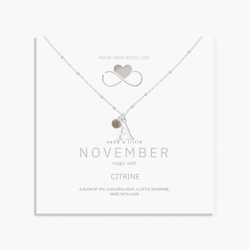 Personalised November Birthstone and Initial Necklace