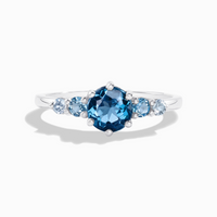 Ombre Blue Topaz Five Stone Ring in Sterling Silver - SJR London Timepiece