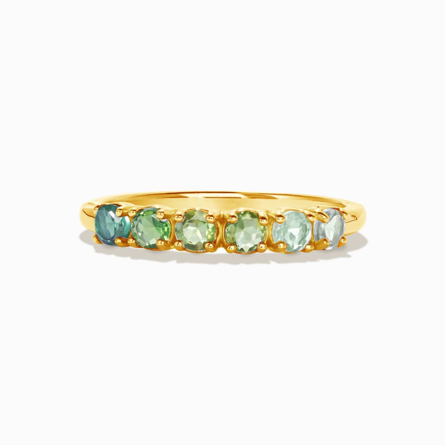 Ombre Green Tourmaline Eternity Band in 18k Gold Vermeil - SJR London Timepiece