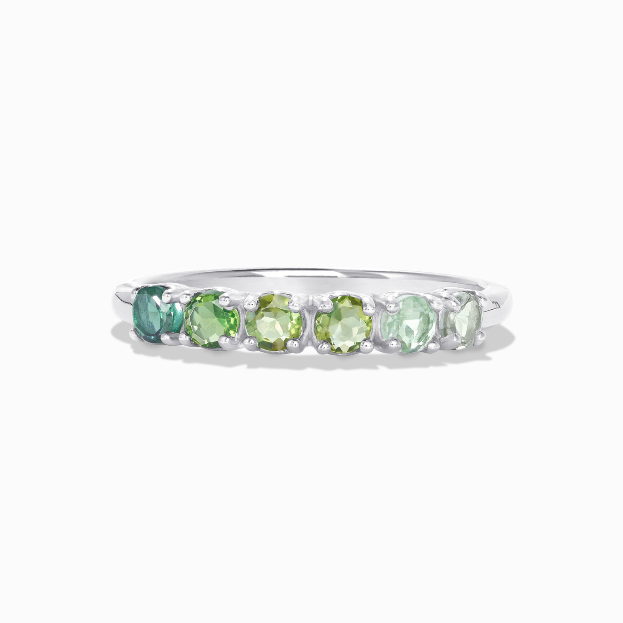 Alliance éternité ombre en tourmaline verte en argent sterling