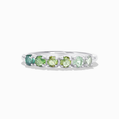 Ombre Green Tourmaline Eternity Band in Sterling Silver - SJR London Timepiece