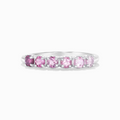 Bague éternité tourmaline rose ombrée en argent sterling