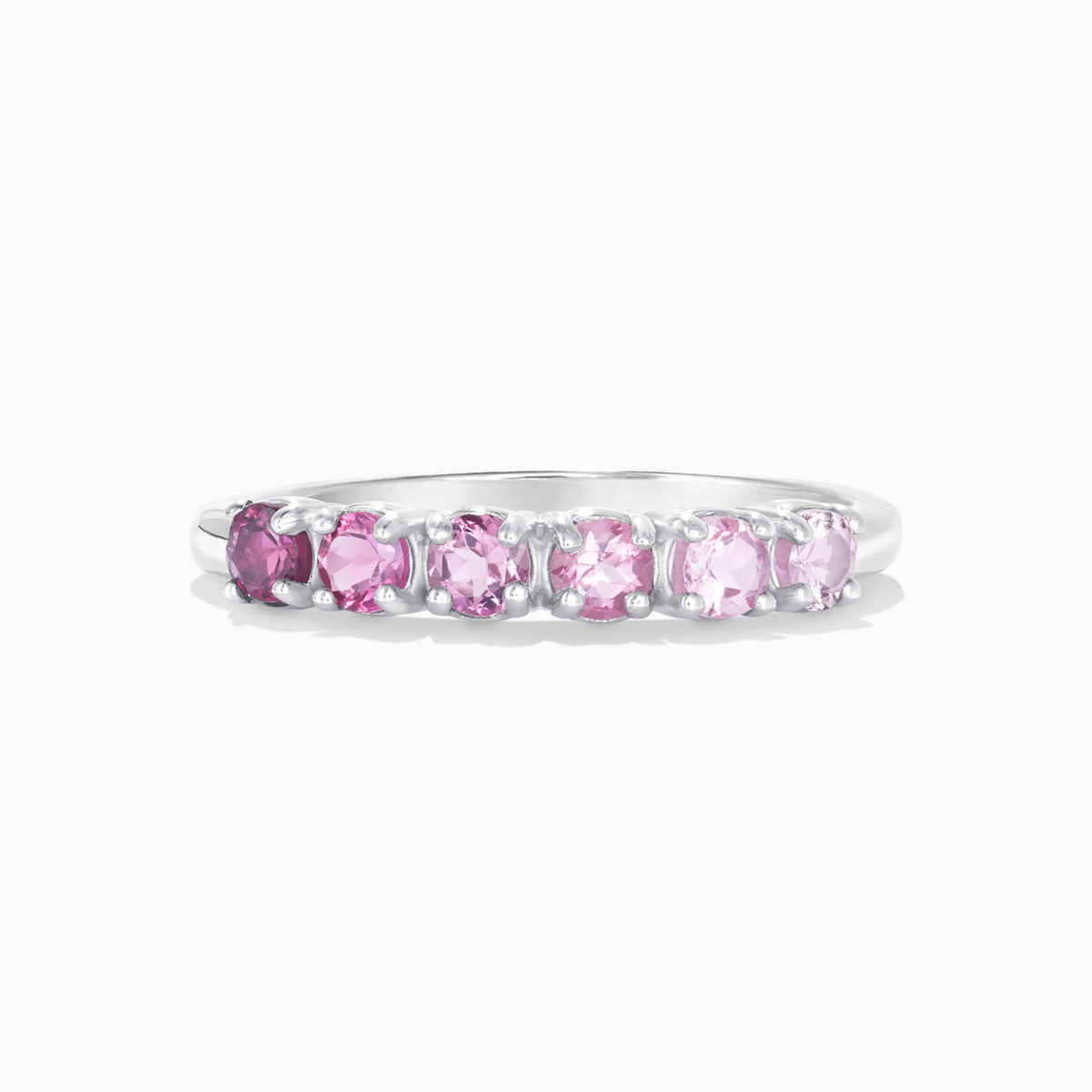 Bague éternité tourmaline rose ombrée en argent sterling