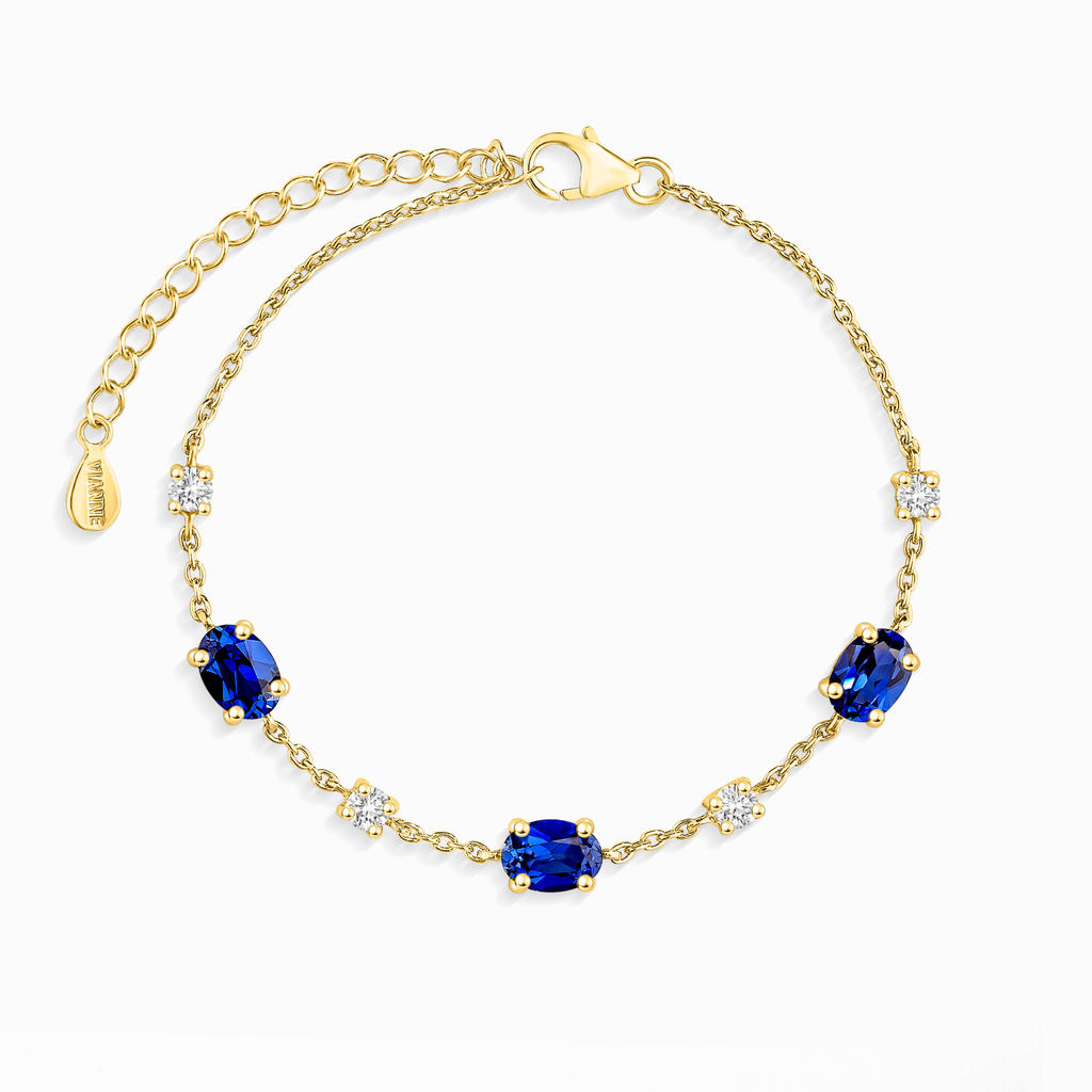 Bracelet Saphir Bleu en Vermeil Or 18 carats