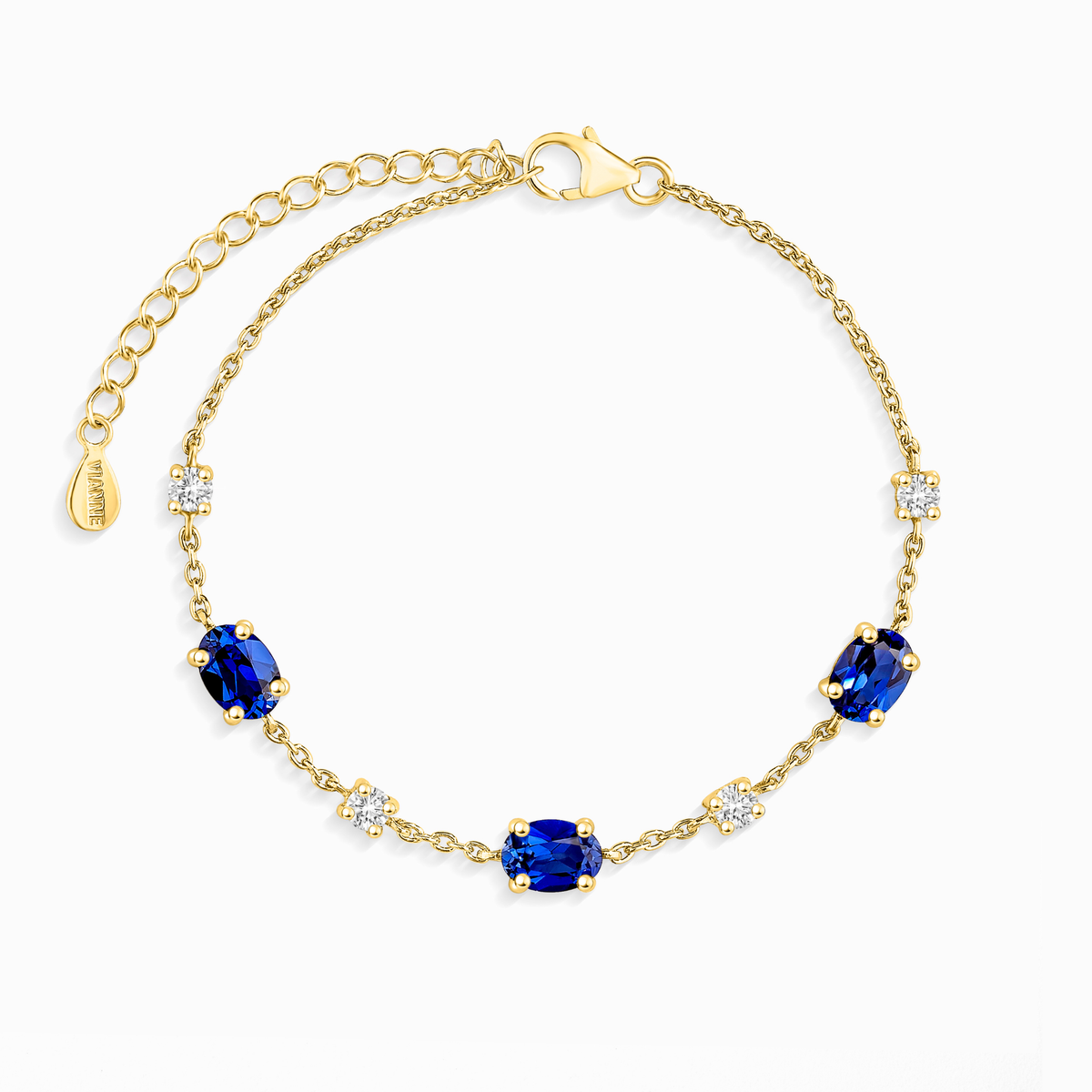 Bracelet Saphir Bleu en Vermeil Or 18 carats