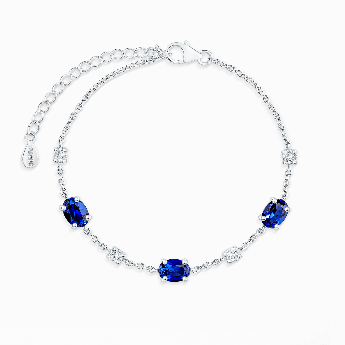 Blue Sapphire Bracelet in Sterling Silver - SJR London Timepiece