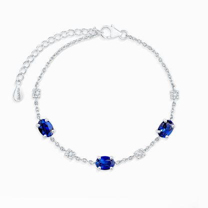 Blue Sapphire Bracelet in Sterling Silver - SJR London Timepiece