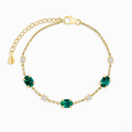 Bracelet émeraude en vermeil 18 carats