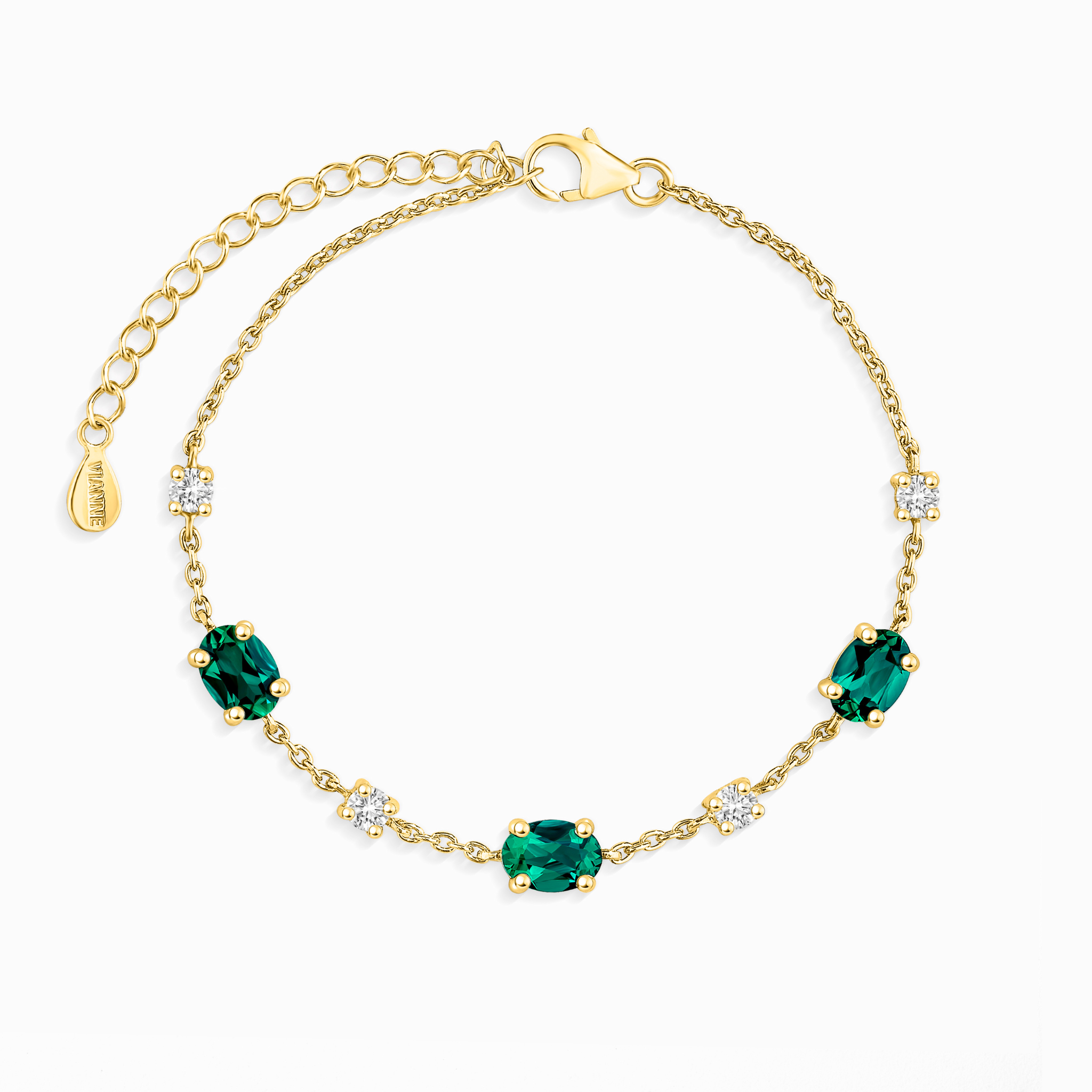 Bracelet émeraude en vermeil 18 carats