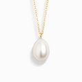 Collier Pendentif Grande Perle d'Eau Douce en Vermeil d'Or 18 carats