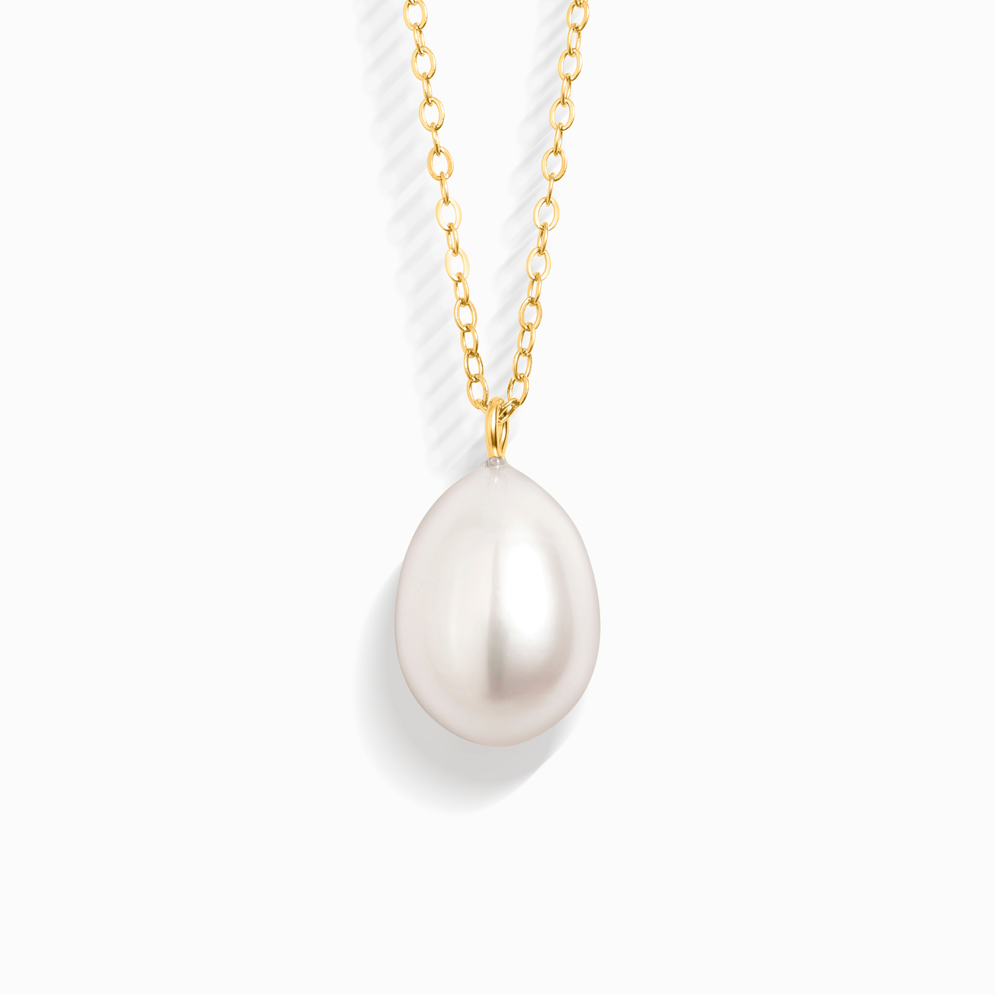 Collier Pendentif Grande Perle d'Eau Douce en Vermeil d'Or 18 carats
