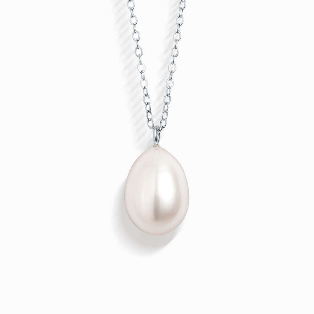 Collier avec pendentif grande perle d'eau douce en argent sterling