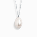 Collier avec pendentif grande perle d'eau douce en argent sterling