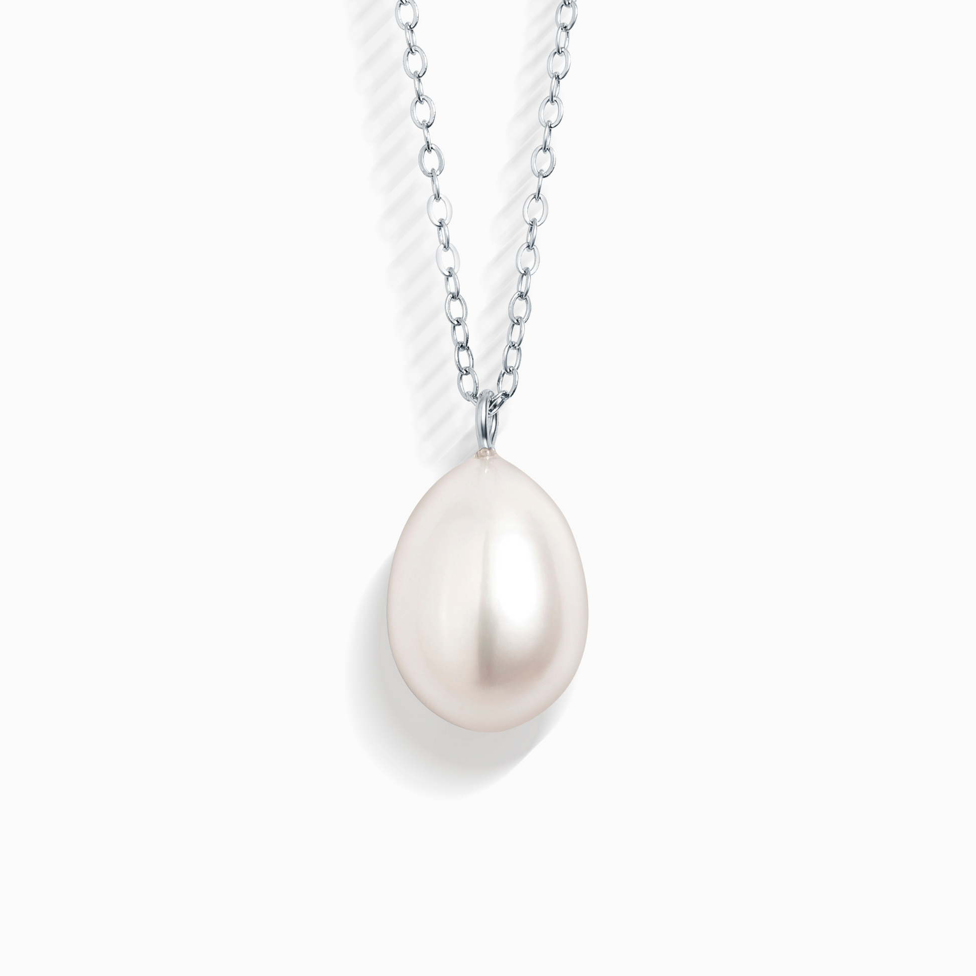 Large Freshwater Pearl Pendant Necklace in Sterling Silver - SJR London Timepiece