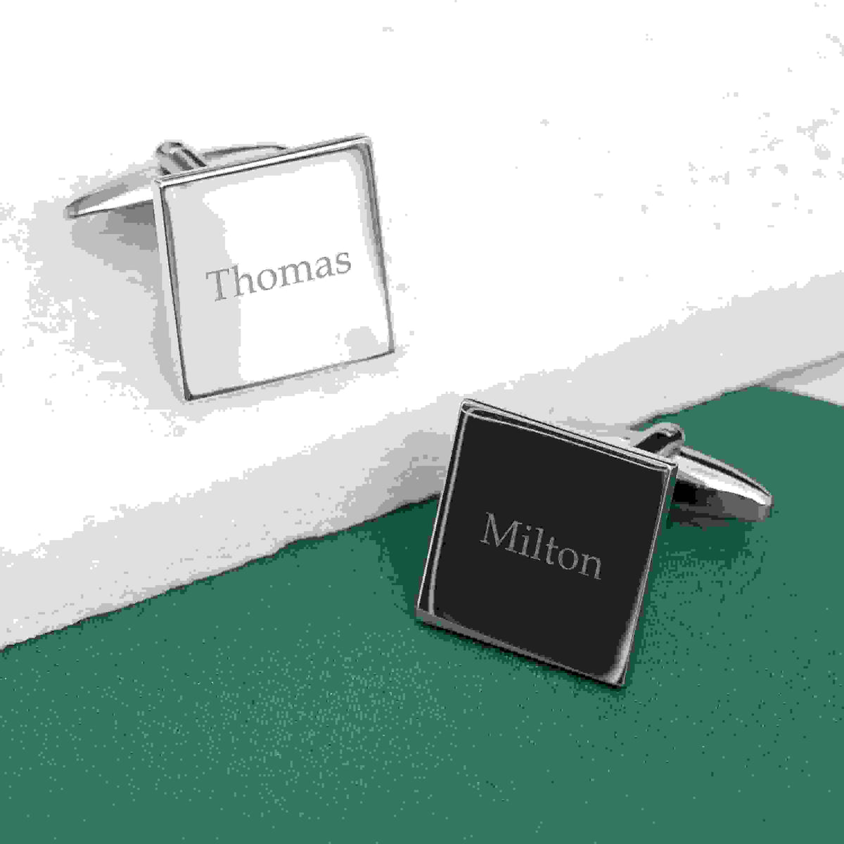 Personalised Silver Plated Square Cufflinks