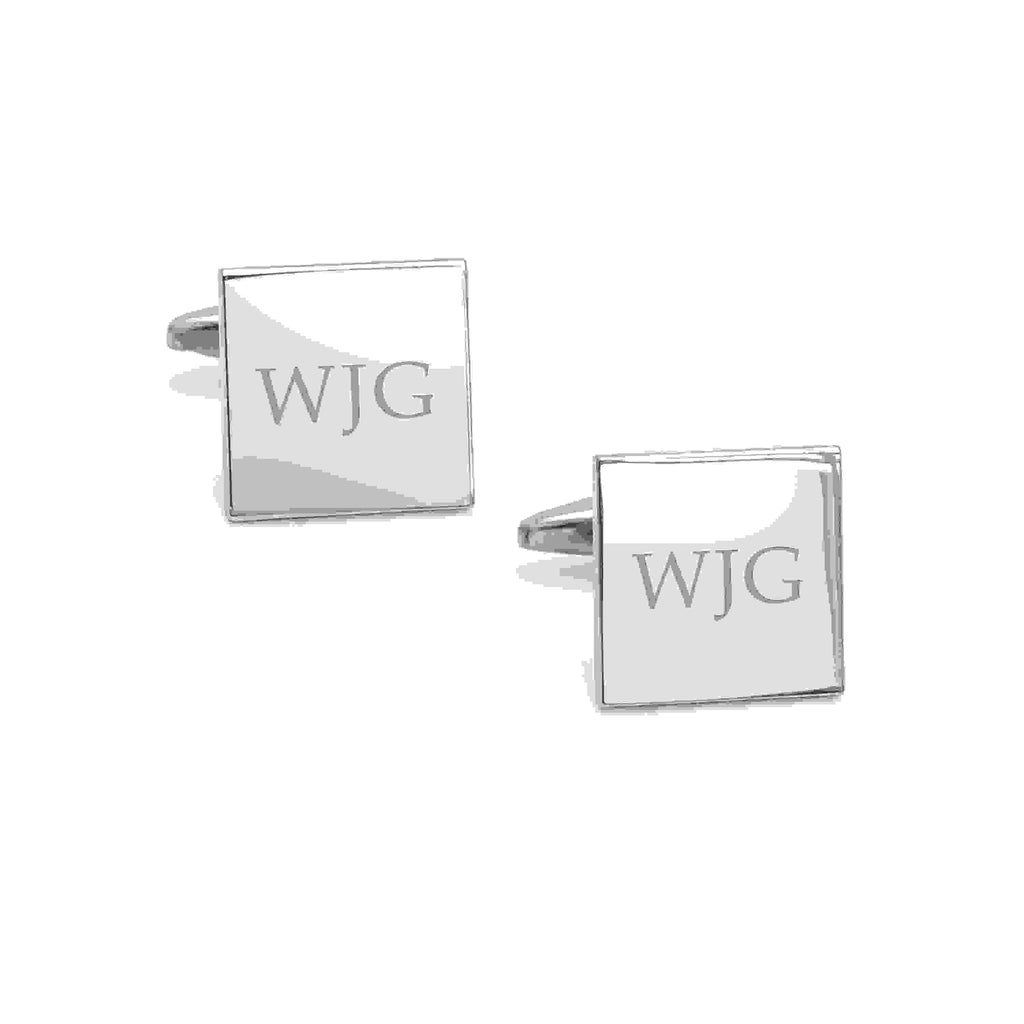Personalised Silver Plated Square Cufflinks