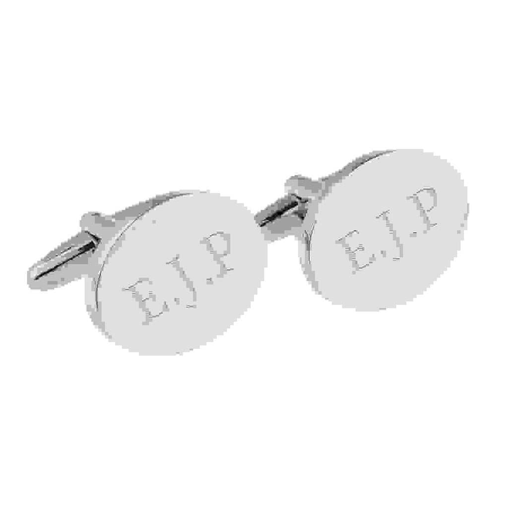 Personalised Silver Plated Oval Cufflinks