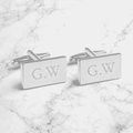 Personalised Silver Plated Rectangle Cufflinks