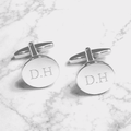 Personalised Silver Plated Round Cufflinks