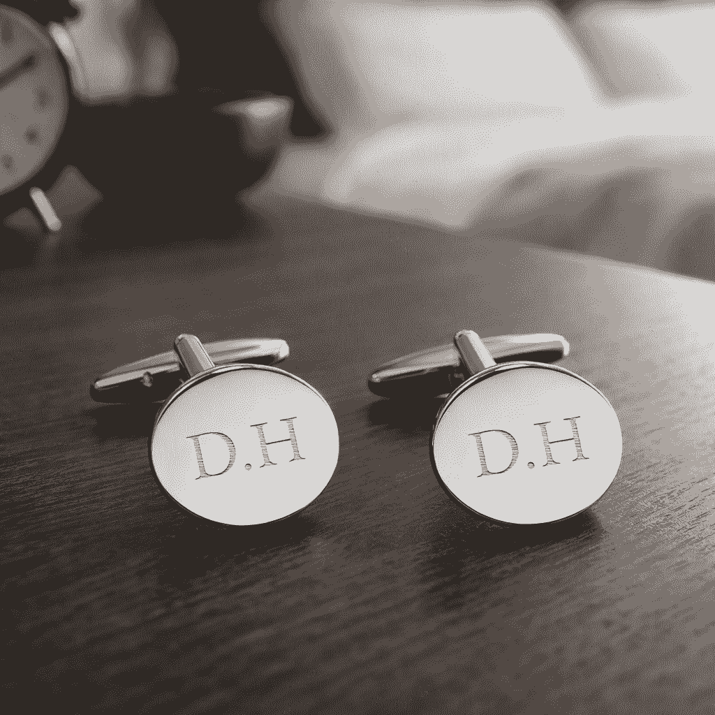 Personalised Silver Plated Round Cufflinks