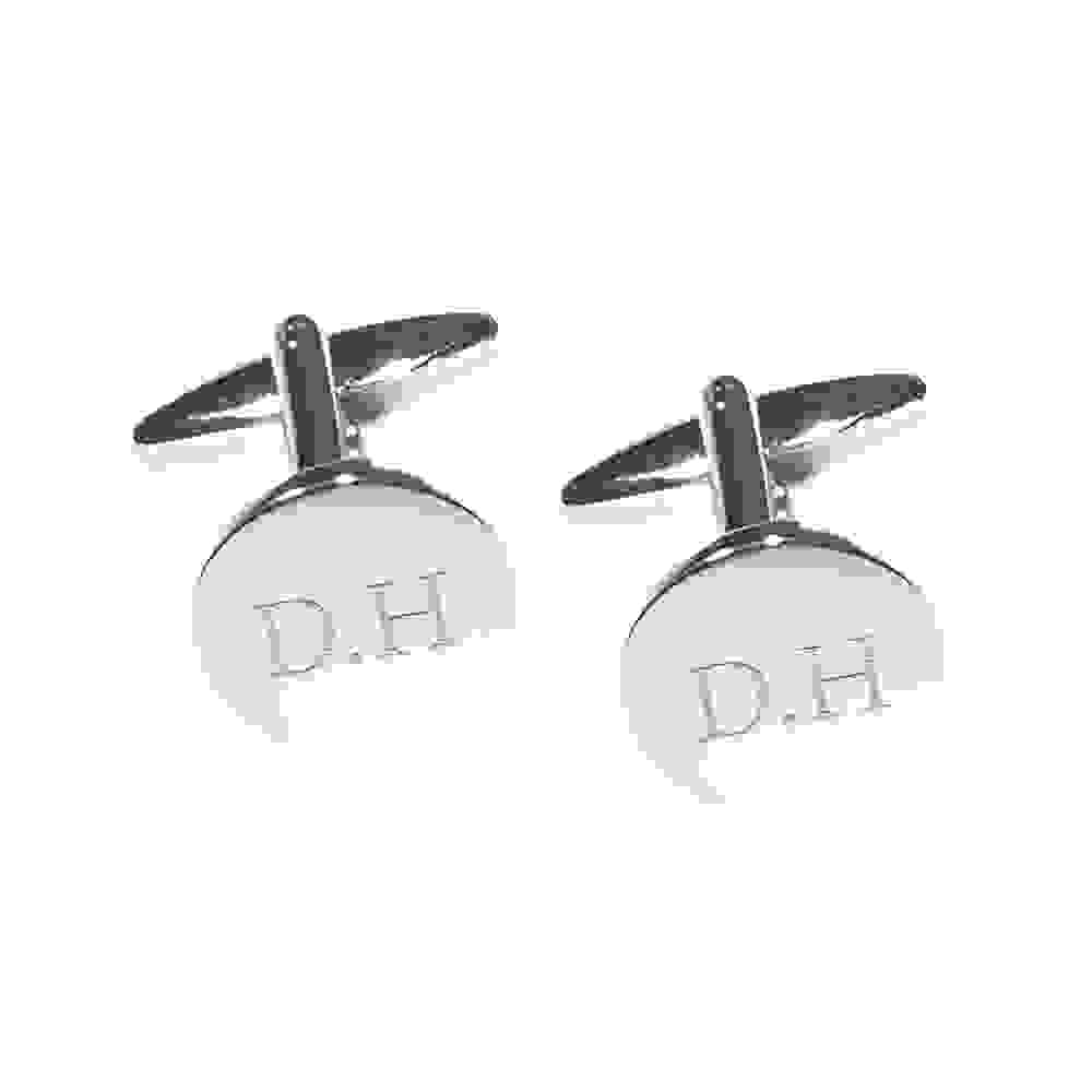 Personalised Silver Plated Round Cufflinks