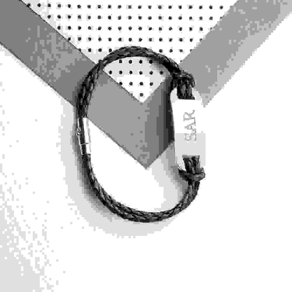 Personalised Men's Statement Woven Brown Leather Bracelet