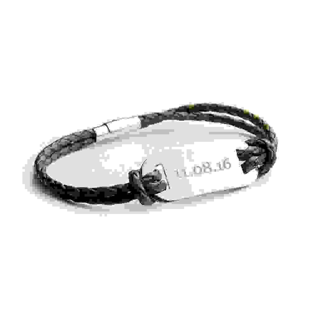 Personalised Men's Statement Woven Brown Leather Bracelet