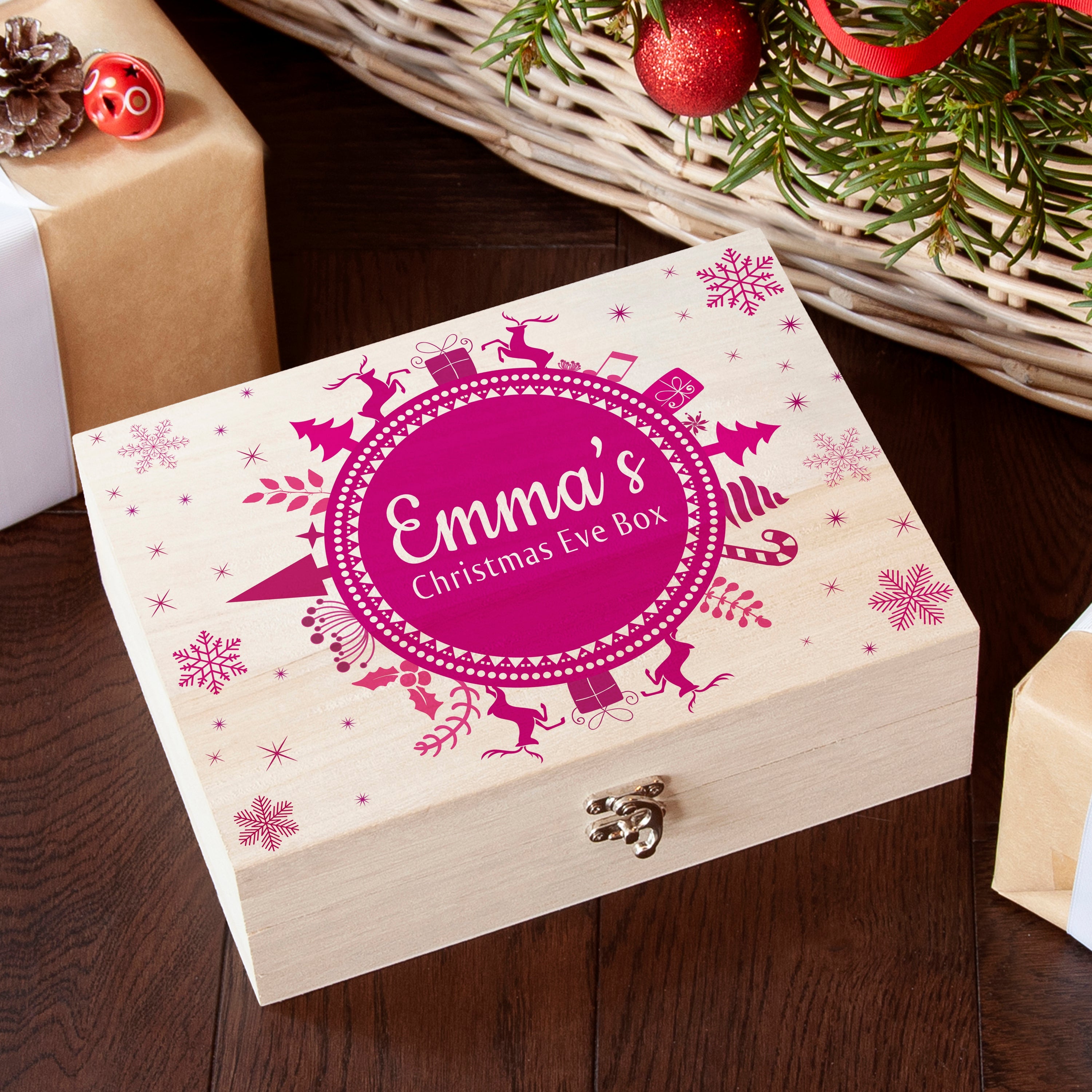 Personalised Snowflake Wreath Christmas Eve Box