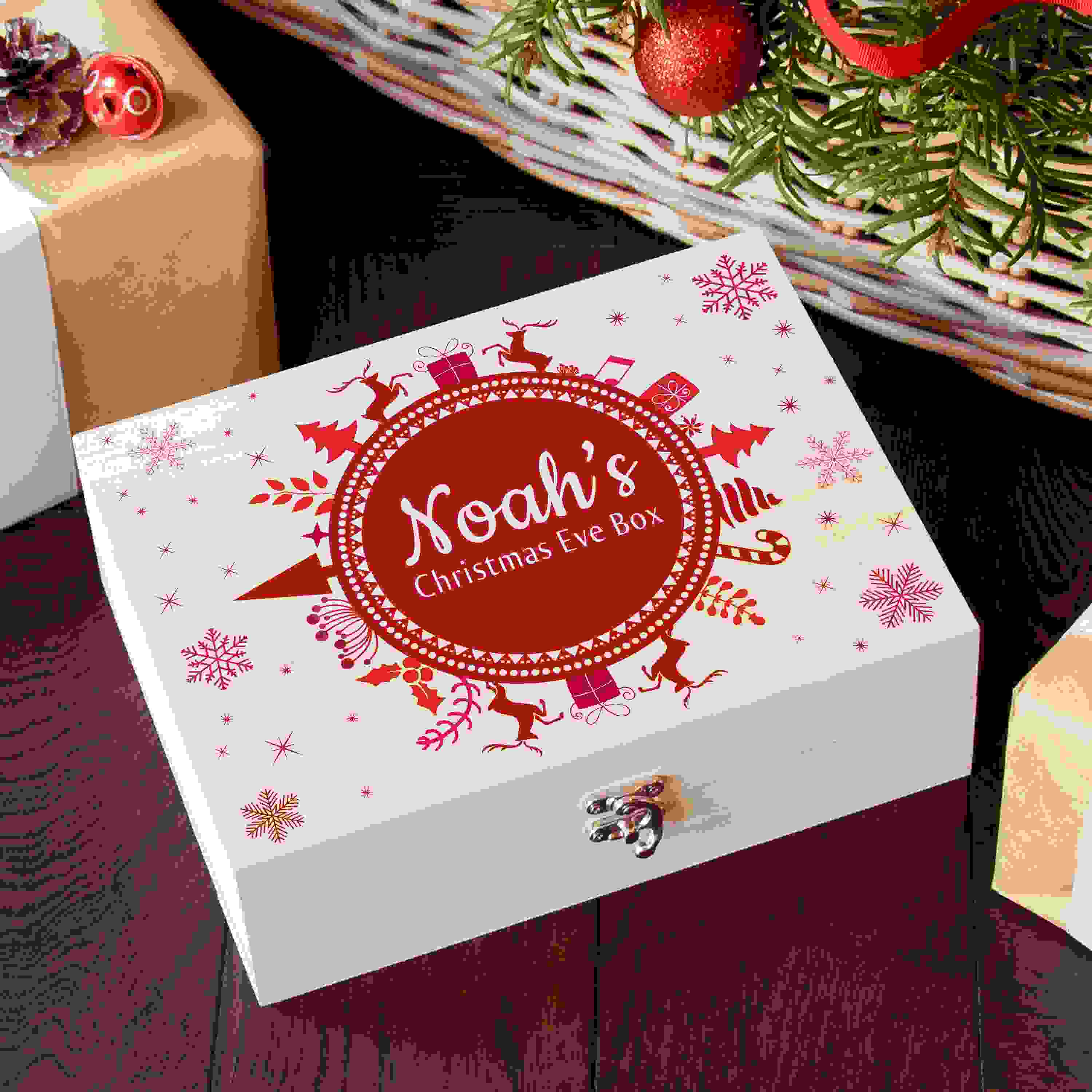 Personalised Snowflake Wreath Christmas Eve Box