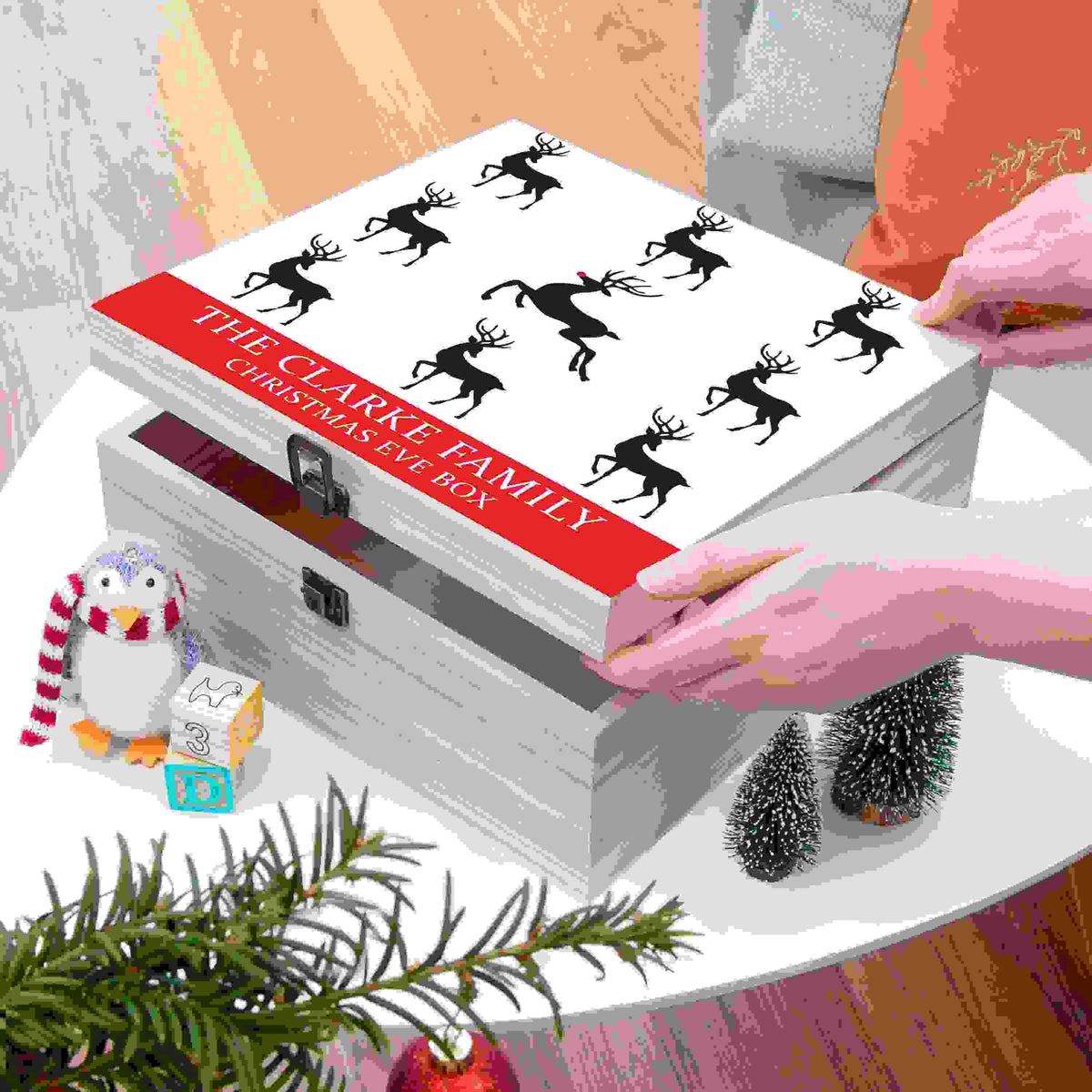 Personalised Reindeer Family Christmas Eve Box