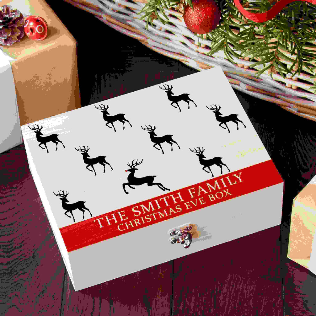 Personalised Reindeer Family Christmas Eve Box