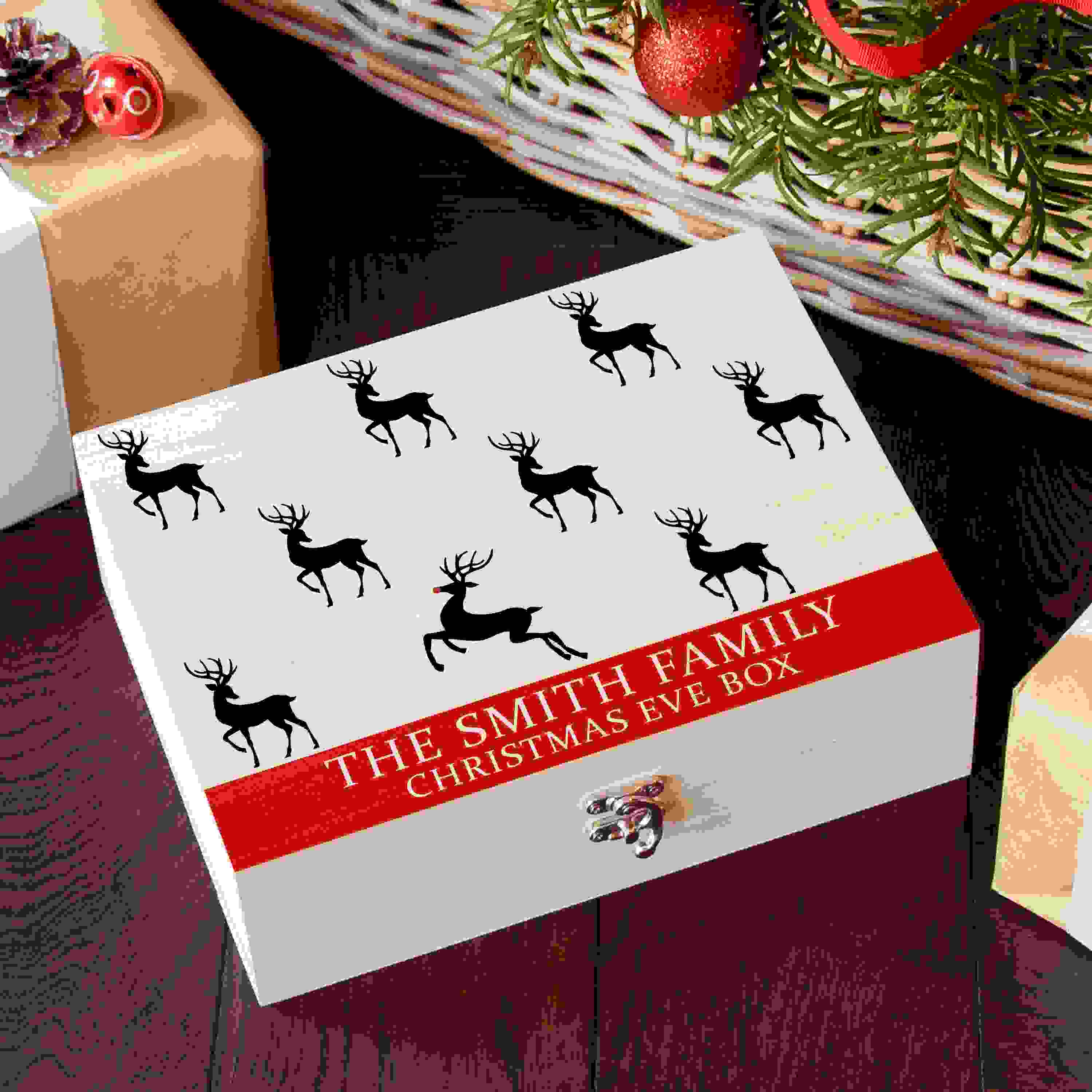 Personalised Reindeer Family Christmas Eve Box