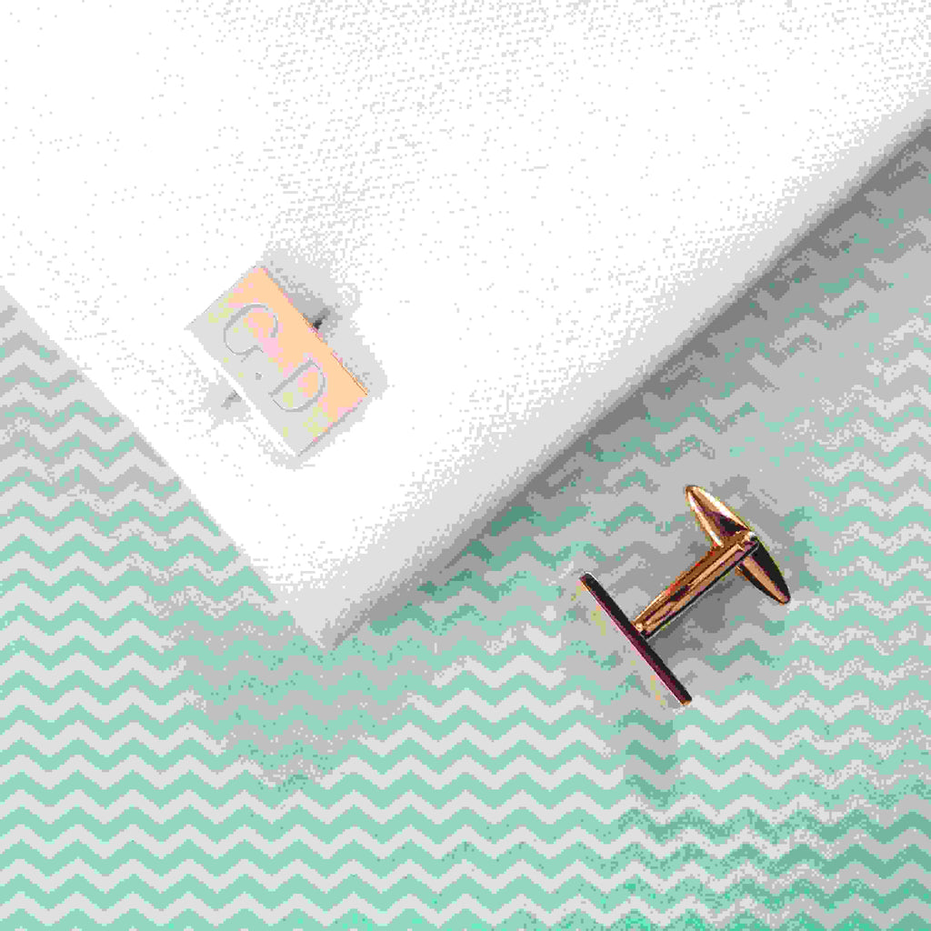 Personalised Rose Gold Plated Rectangle Cufflinks