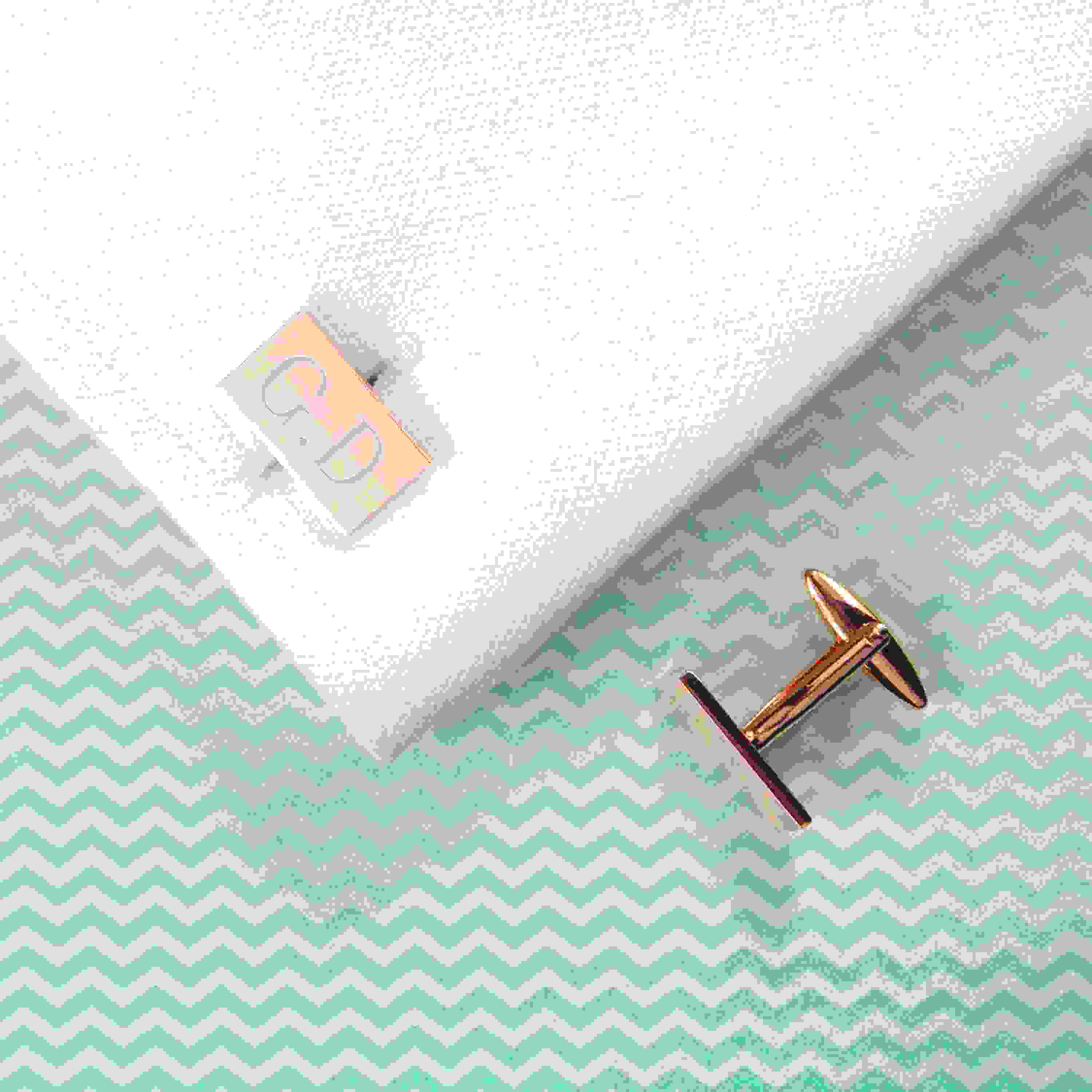 Personalised Rose Gold Plated Rectangle Cufflinks