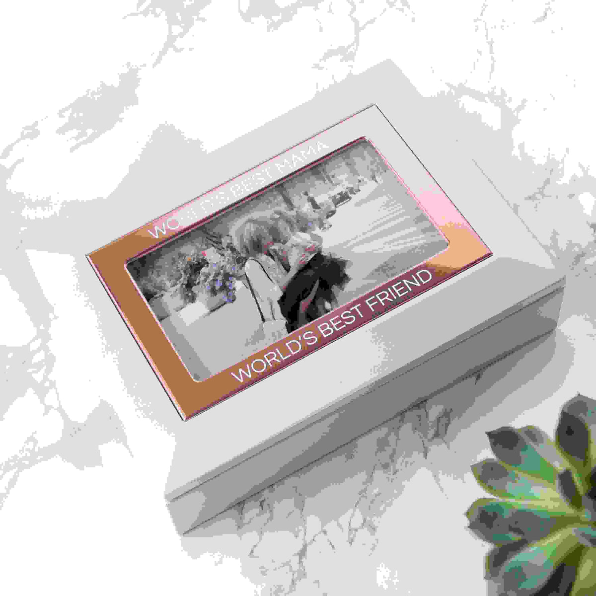 Personalised Powder White and Rose Gold Jewellery Box