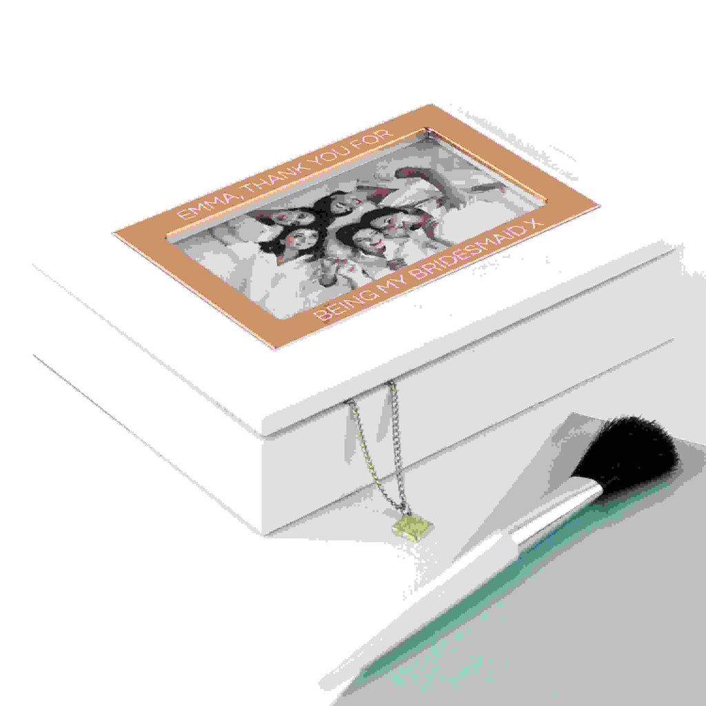 Personalised Powder White and Rose Gold Jewellery Box