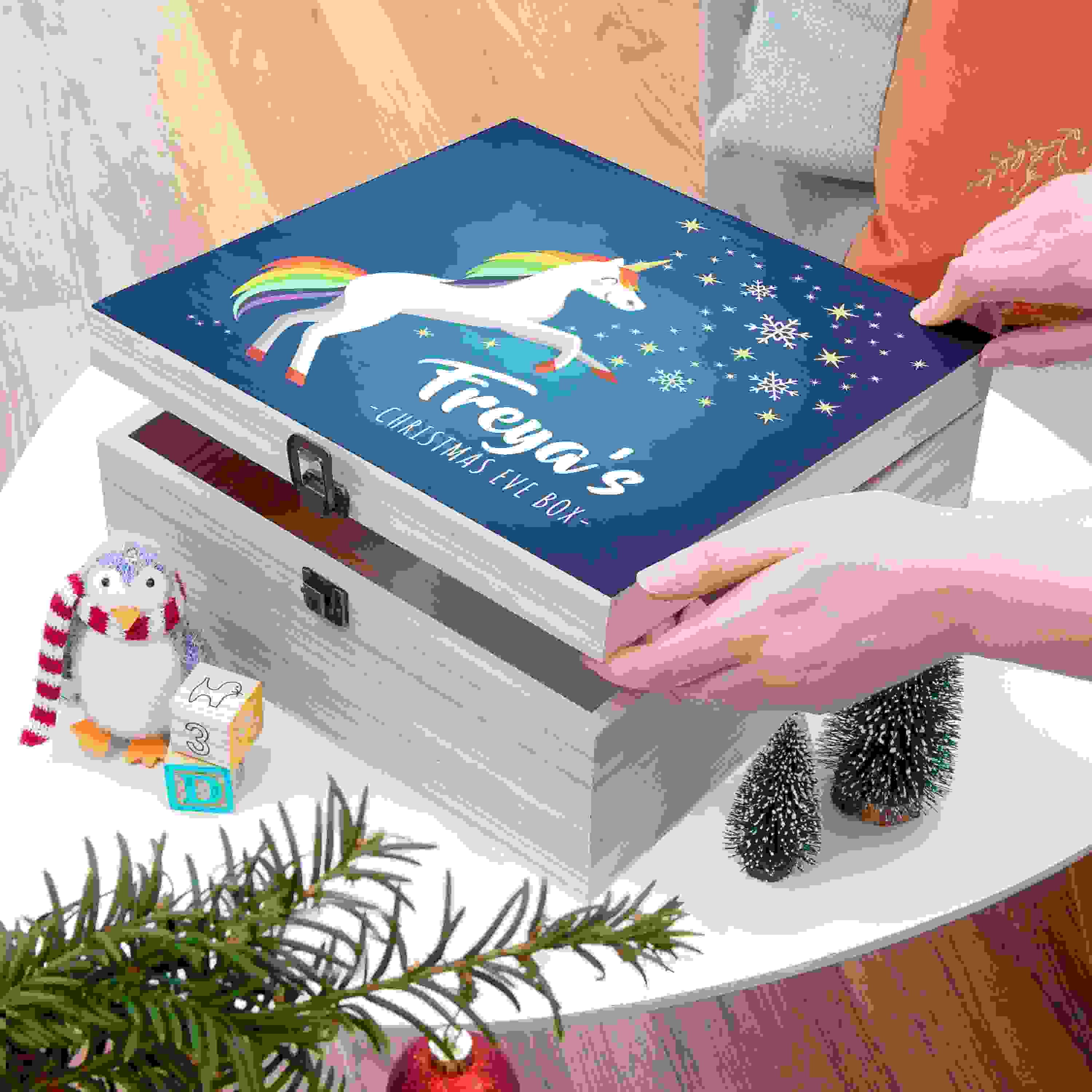 Personalised Rainbow Unicorn Christmas Eve Box