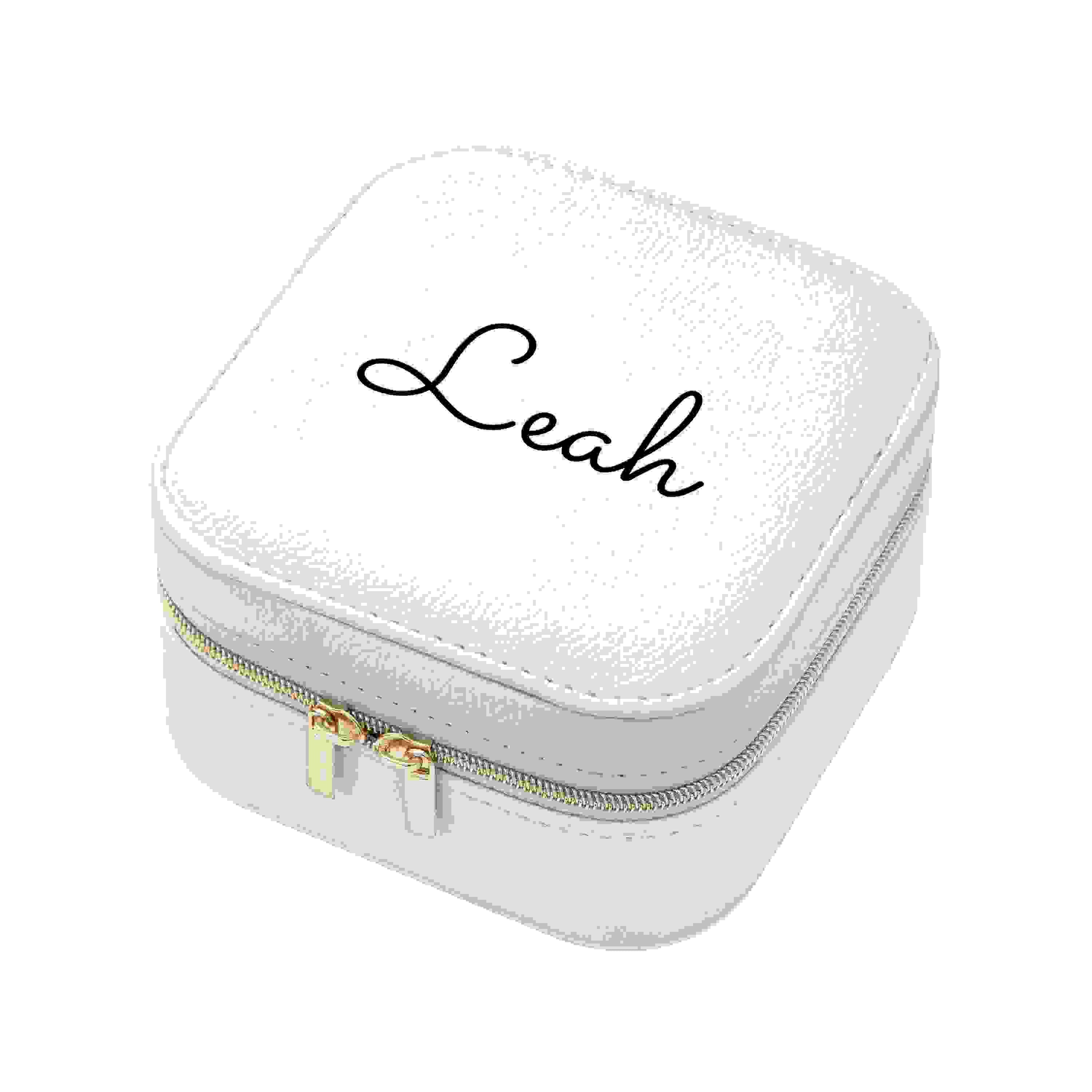 Personalised White Travel Jewellery Case