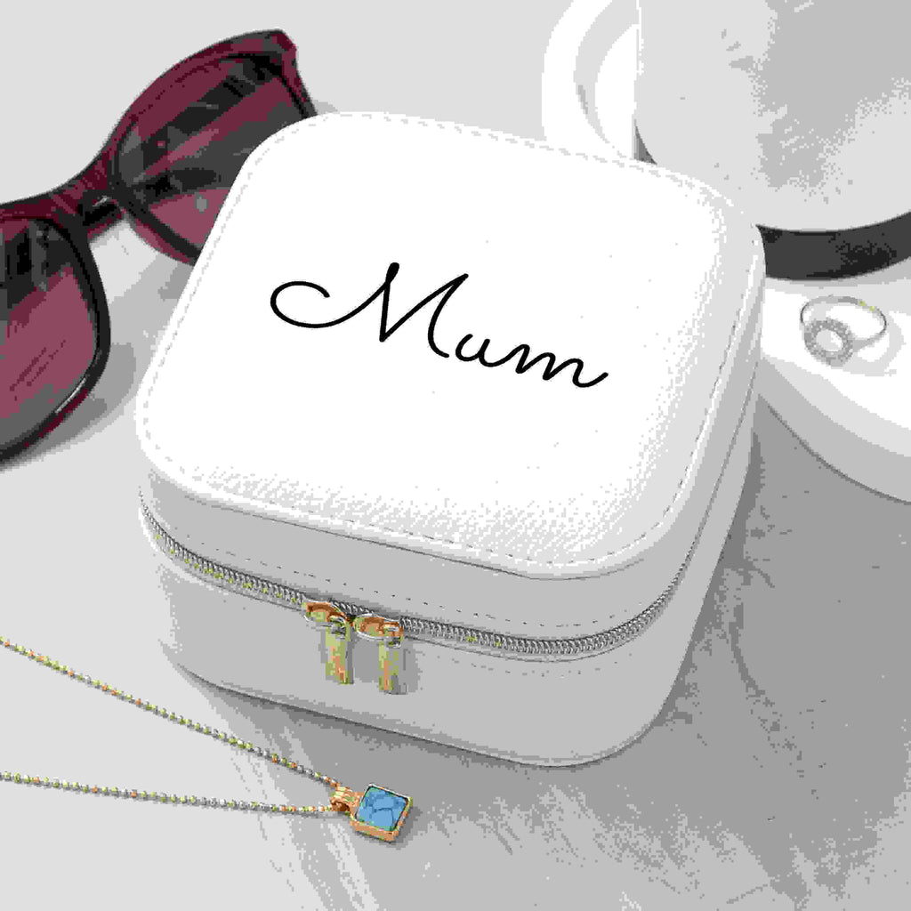 Personalised White Travel Jewellery Case