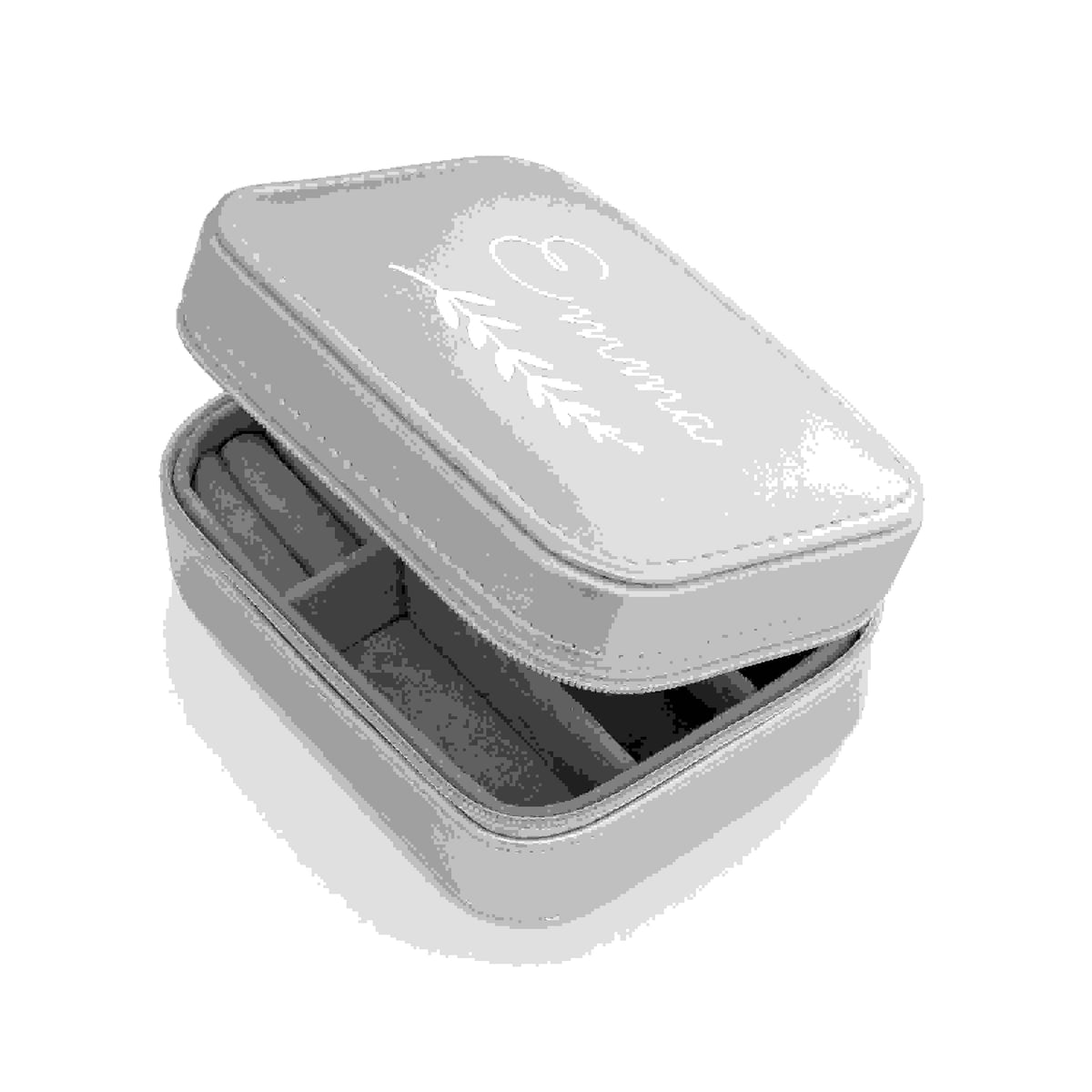 Personalised Wreath Silver Travel Jewellery Case