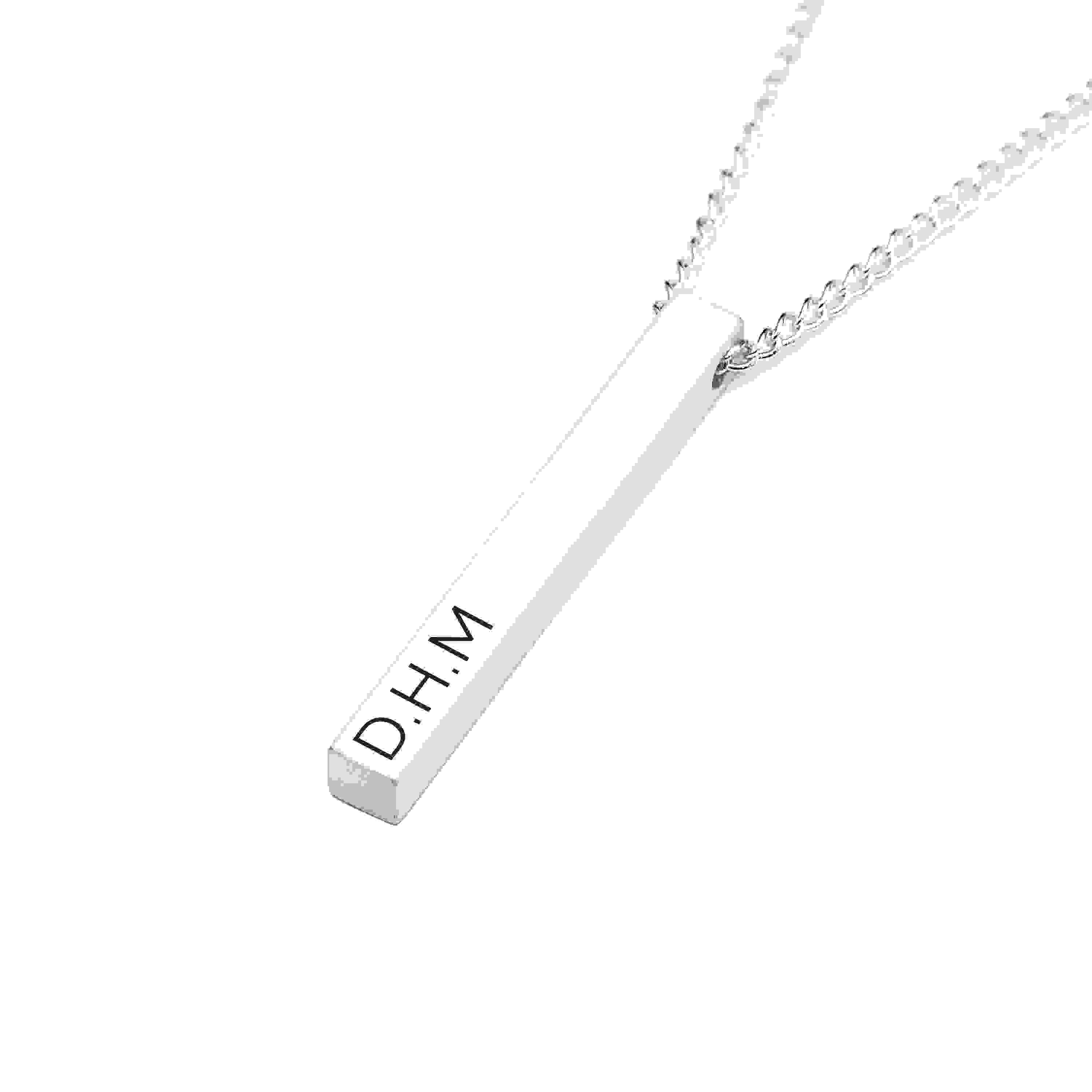 Personalised Men's Silver Solid Bar Necklace