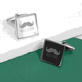 Personalised Silver Moustache Cufflinks