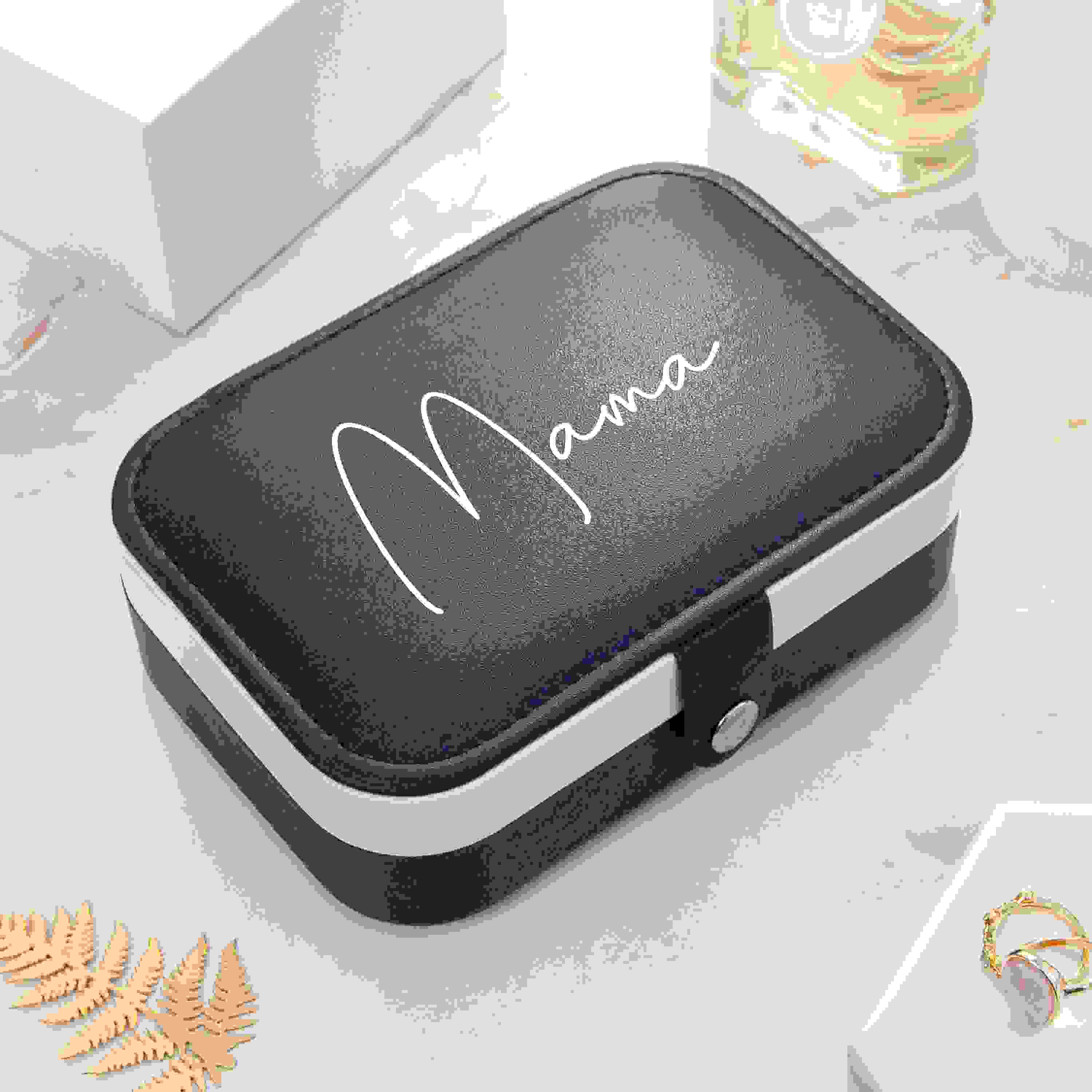 Personalised Midnight Blue Jewellery Case