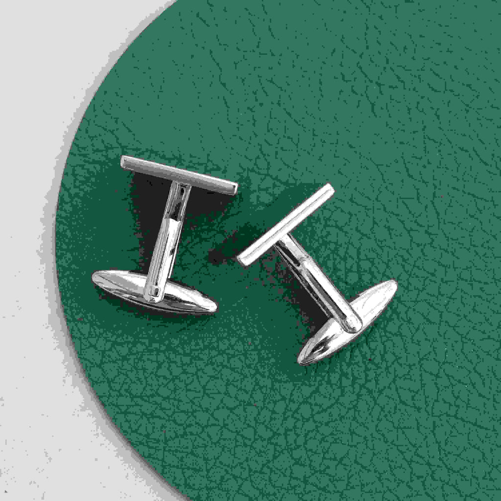 Personalised Silver Top Hat Cufflinks