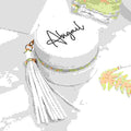 Personalised White Travel Jewellery Case with Tassel