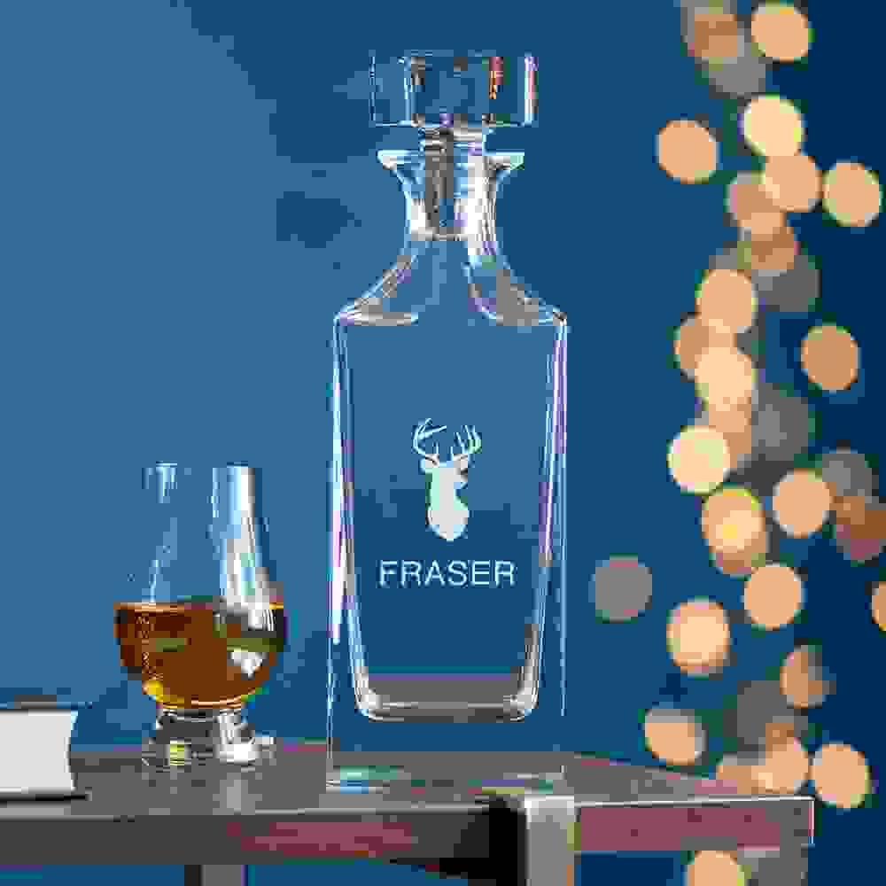 Personalised Timeless Stag Square Decanter