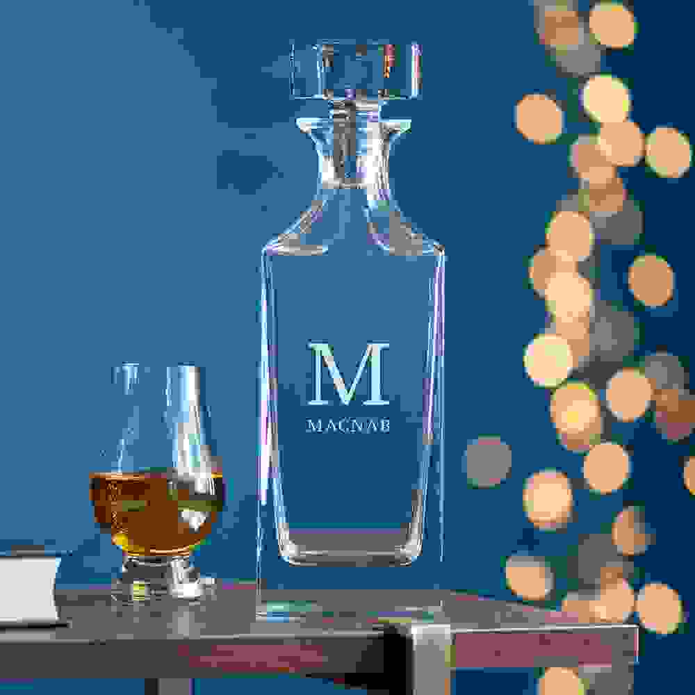 Personalised Timeless Monogram Square Decanter