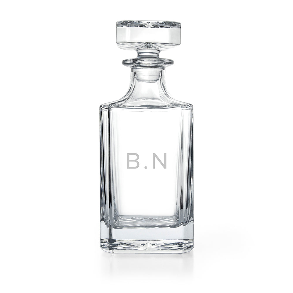 Personalised Classic Initials Square Decanter