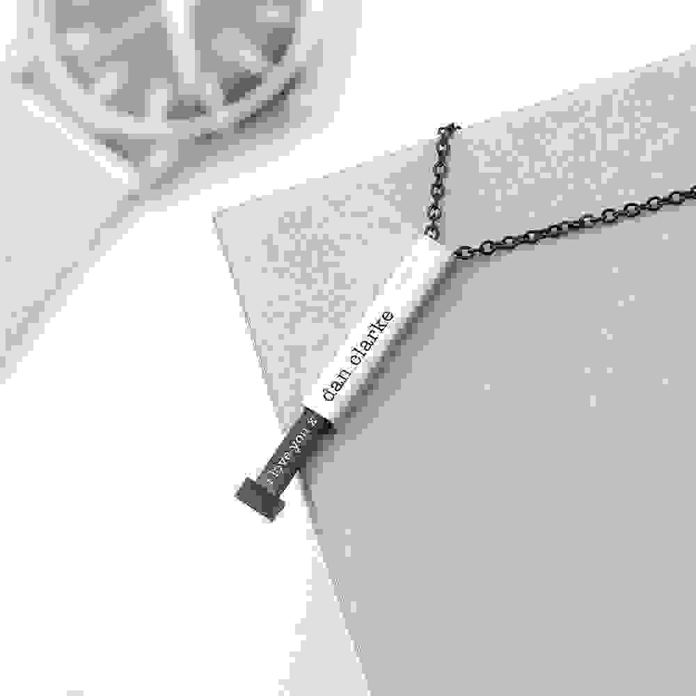 Personalised Men's Silver Hidden Message Capsule Necklace