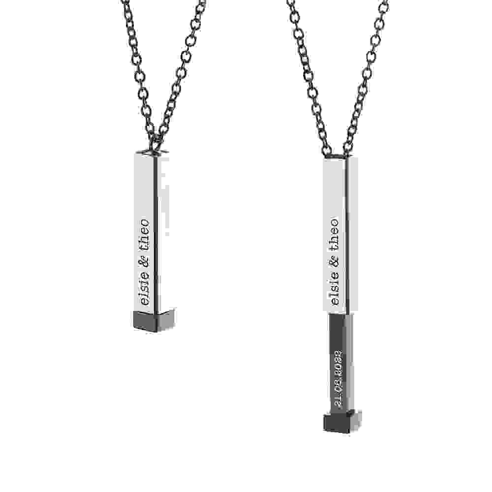 Personalised Men's Silver Hidden Message Capsule Necklace